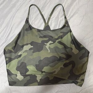 Old Navy Camo High-Neck Crop Top in Green and Black